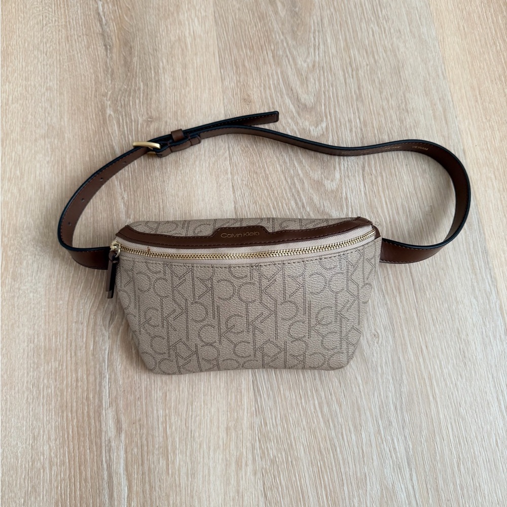 Calvin Klein Beige Logo Belt Bag